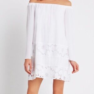 BCBGeneration Off-Shoulder White Dress